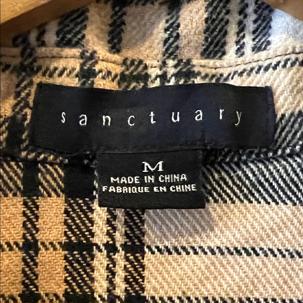 Sanctuary Plaid Button-Up Jacket Shacket Size Med… - image 3